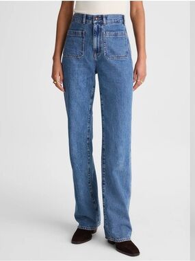 Madewell the Cleo Striaght Jean Petersburg Wash